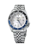 Seiko 5 SKX Automatic SSK029 GMT Sports Series Ice Blue Stainless Steel Watch 42.5mm