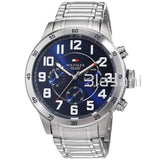 Tommy Hilfiger 1791053 Men's Silver Tone Blue Dial Steel Watch 46mm