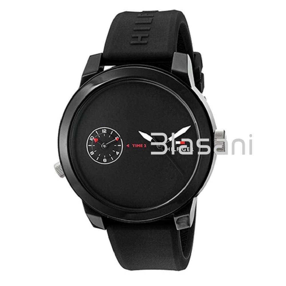 Tommy Hilfiger 1791326 Men s Black Silicone Band Watch 44mm Blasani