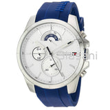 Tommy Hilfiger 1791349 Men's Blue Silicone Band Watch 46mm