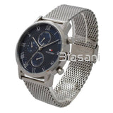 Tommy Hilfiger 1791398 Men's Silver Stainless Steel Blue Dial Steel Watch 44mm