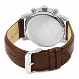 Tommy Hilfiger 1791400 Men's White Dial Brown Leather Watch 44mm