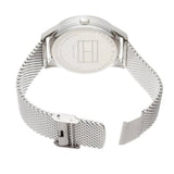 Tommy Hilfiger 1791415 Men's Silver Mesh Bracelet Black Dial Watch 42mm