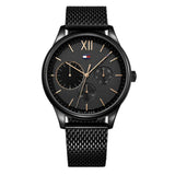 Tommy Hilfiger 1791420 Men's Black Mesh Bracelet Black Dial Watch 42mm