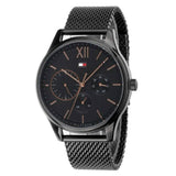 Tommy Hilfiger 1791420 Men's Black Mesh Bracelet Black Dial Watch 42mm