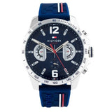 Tommy Hilfiger 1791476 Men's Blue Silicone Band Blue Dial Watch 46mm