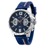 Tommy Hilfiger 1791476 Men's Blue Silicone Band Blue Dial Watch 46mm