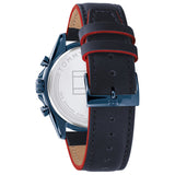 Tommy Hilfiger 1791839 Men's Blue Dial Black Leather Watch 44mm