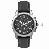 Fossil FS4812 Men's Grant Chronograph Black Leather Watch 44mm
