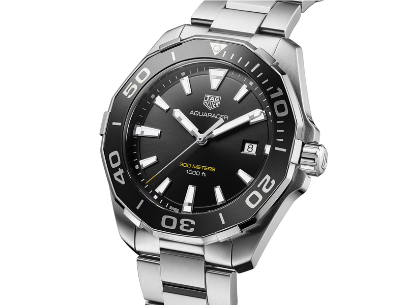 TAG Heuer Men's WAY101A.BA0746 Aquaracer Stainless Steel Black Watch 43mm