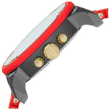 Diesel DZ7430 Mr Daddy 2.0 Chronograph Gold Red Silicone Bracelet Watch 57mm