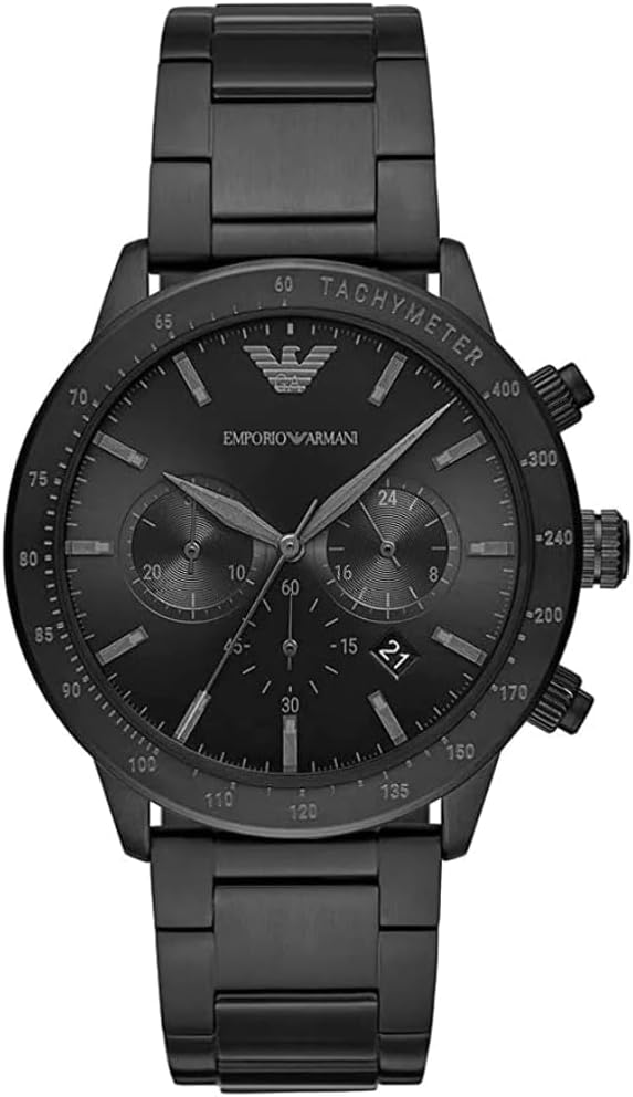 Emporio Armani AR11242 Men's Chronograph Black Stainless Steel Watch 43mm