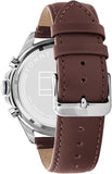 Tommy Hilfiger 1791965 Men's Brown Leather Strap Multifunction Blue Dial 46mm