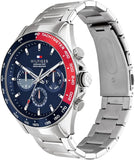 Tommy Hilfiger 1791968 Men's Stainless Steel Blue Dial Watch 46mm