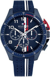 Tommy Hilfiger 1792167 Men's Blue Case Blue Rubber Band Blue Dial Chrono Watch 46mm