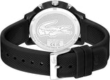 Lacoste Unisex L.12.12. 2011243 Chrono TR90 Black Rubber Strap Watch 43mm