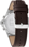 Tommy Hilfiger 1710476 Men's Black Leather Strap Multifunction Blue Dial 46mm