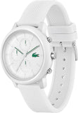 Lacoste Unisex L.12.12. 2011246 Chrono TR90 White Rubber Strap Watch 43mm