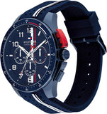 Tommy Hilfiger 1792167 Men's Blue Case Blue Rubber Band Blue Dial Chrono Watch 46mm