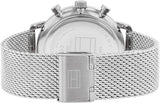 Tommy Hilfiger 1710567 Men's Silver Stainless Mesh Multifunction Green Dial 46mm