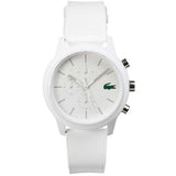 Lacoste Unisex L.12.12. 2010974 Chrono TR90 White Rubber Strap Watch 43mm