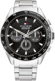 Tommy Hilfiger 1791967 Men's Stainless Steel Black Dial Watch 46mm