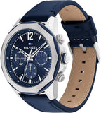 Tommy Hilfiger 1792063 Men's Blue Leather Strap Multifunction Blue Dial 46mm