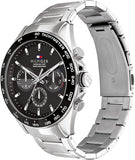 Tommy Hilfiger 1791967 Men's Stainless Steel Black Dial Watch 46mm