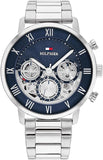 Tommy Hilfiger 1710569 Men's Silver Stainless Multifunction Blue Dial 46mm