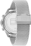 Tommy Hilfiger 1792018 Men's Silver Stainless Mesh Multifunction Green Dial 46mm