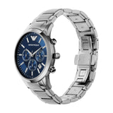 Emporio Armani AR2448 Men's Chronograph Blue Silver Stainless Steel Watch 43mm