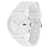 Lacoste Unisex L.12.12. 2010974 Chrono TR90 White Rubber Strap Watch 43mm