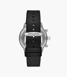 Emporio Armani AR11243 Men's Chronograph Black Stainless Steel Leather Watch 43mm