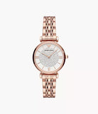 Emporio Armani AR11244 Women's Two-Hand Rose Gold Stainless Steel Watch 32mm