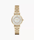 Emporio Armani AR1907 Women's Two-Hand Gold Stainless Steel Watch 32mm