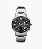 Emporio Armani AR2434 Men's Chronograph Silver Stainless Steel Watch 43mm