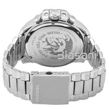 Diesel DZ4308 Mega Chief Men's Silver Stainless Steel Black Dial Chronograph Watch 59X51mm