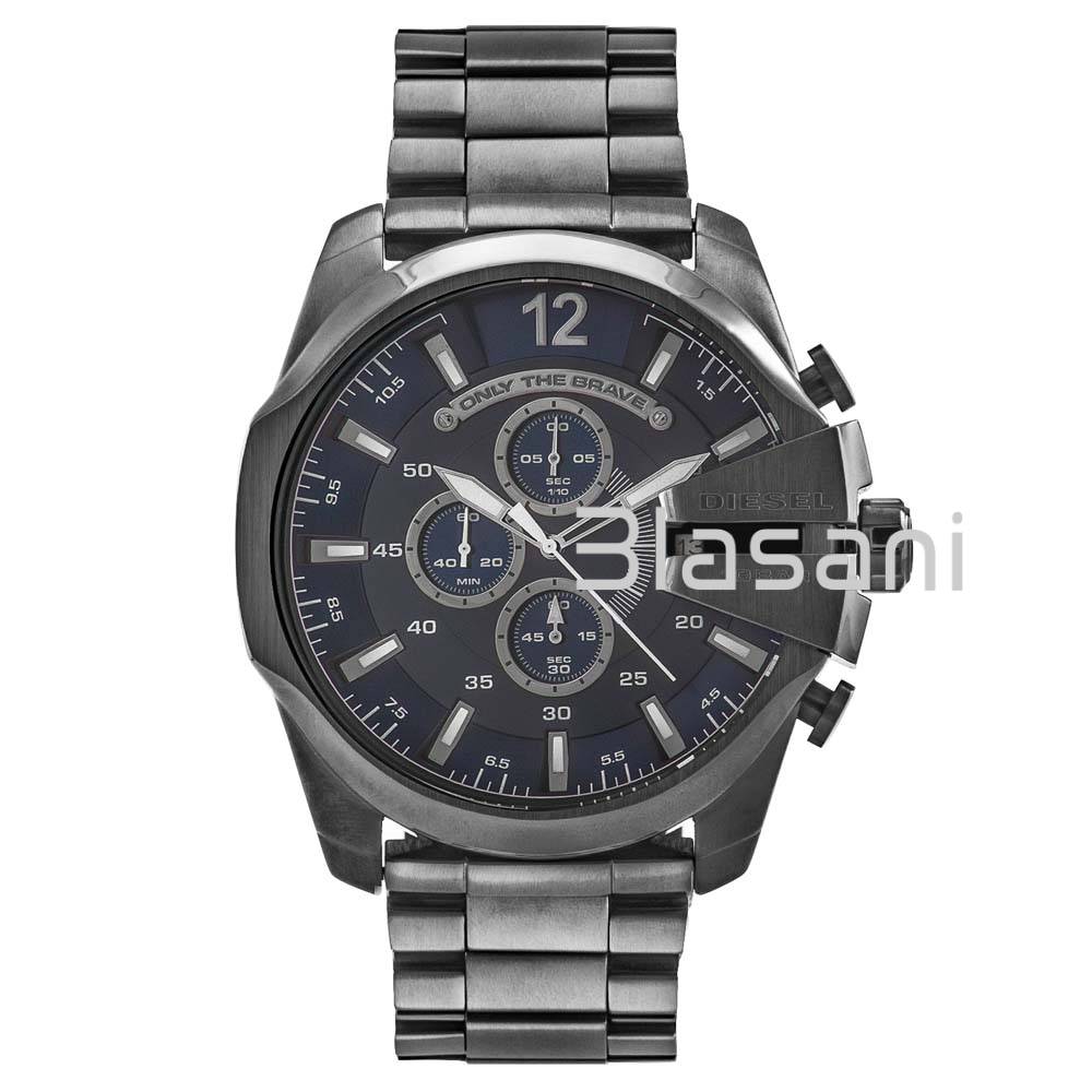 Diesel Dial Blue Chief Men\'s Blasani DZ4329 Mega 5 Gunmetall Watch – Chronograph