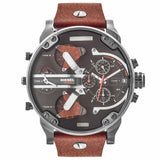 Diesel DZ7332 Mr Daddy 2.0 Chronograph Gunmetal Brown Leather Strap Watch 57mm