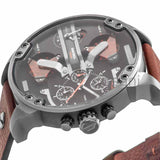Diesel DZ7332 Mr Daddy 2.0 Chronograph Gunmetal Brown Leather Strap Watch 57mm