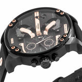 Diesel DZ7350 Mr Daddy 2.0 Chronograph Black Black Leather Strap Watch 57mm