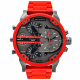 Diesel DZ7370 Mr Daddy 2.0 Chronograph Red Silicone Bracelet Watch 57mm