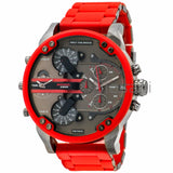 Diesel DZ7370 Mr Daddy 2.0 Chronograph Red Silicone Bracelet Watch 57mm