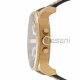 Diesel DZ7371 Mr Daddy 2.0 Chronograph Gold Case Black Leather Strap Watch 57mm