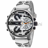 Diesel DZ7401 Mr Daddy 2.0 Chronograph White Leather Strap Watch 57mm