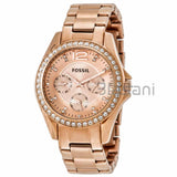 Fossil ES2811 Women's Riley Quartz Rose Gold Stainless Steel Watch 38mm