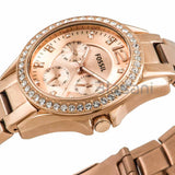 Fossil ES2811 Women's Riley Quartz Rose Gold Stainless Steel Watch 38mm