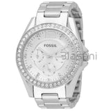 Fossil ES3202 Women's Riley Quartz Silver Stainless Steel Watch 38mm