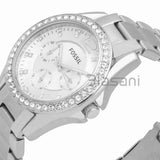 Fossil ES3202 Women's Riley Quartz Silver Stainless Steel Watch 38mm