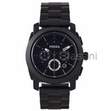 Fossil Original FS4552 Men's Machine Black Chronograph Leather Watch 45mm